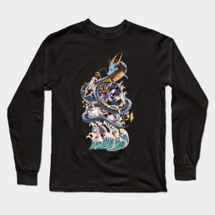 Barbatos Lupus Rex Epic Tiger & Dragon Power in the Sea Long Sleeve T-Shirt